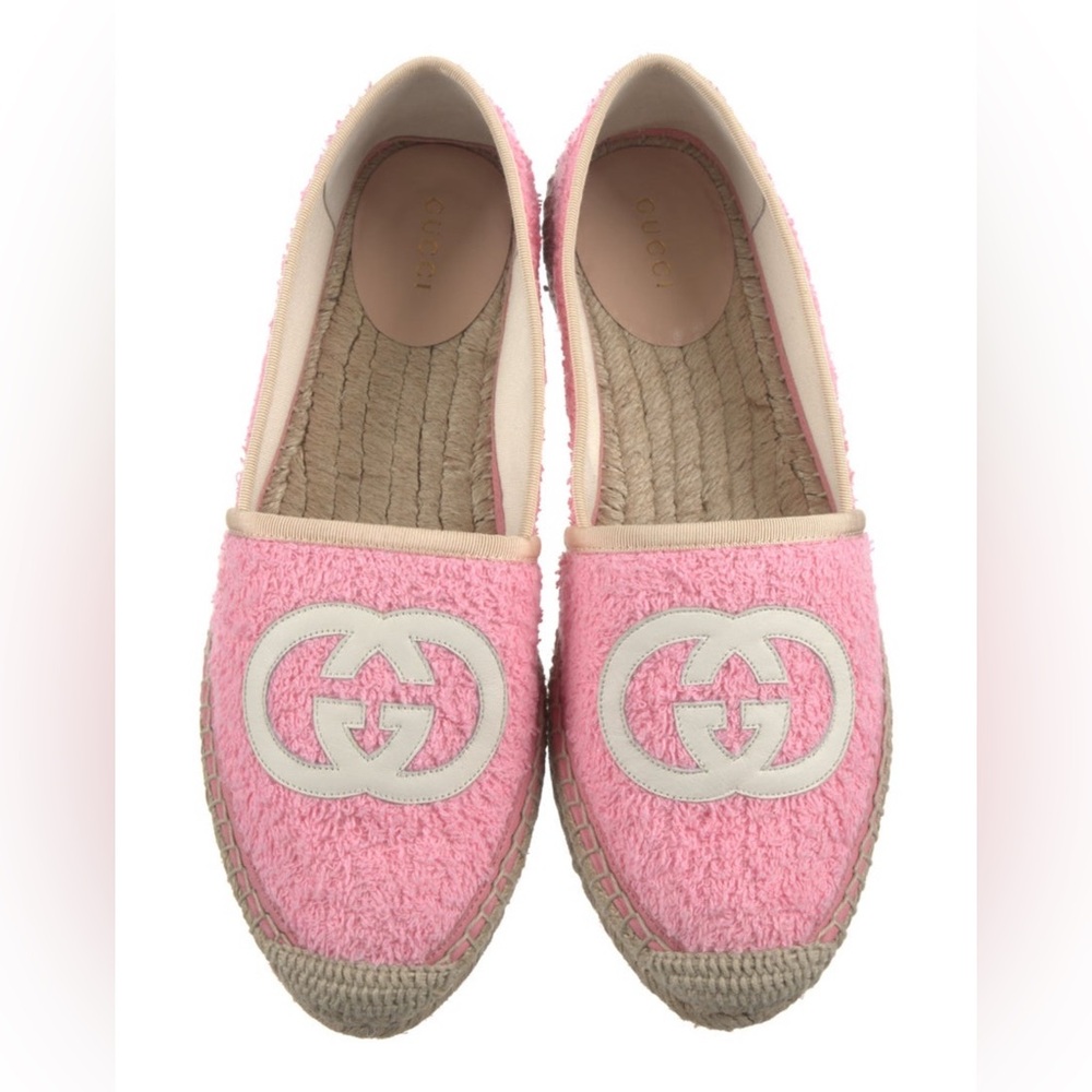 Gucci Interlocking G Terry Cloth Espadrilles EU39 US8.5 Pink; Full inclusion - Picture 3 of 16